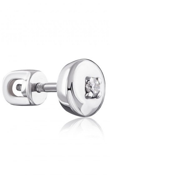 Silver Diamond Earrings - Imagen 4
